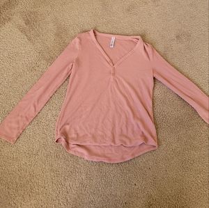 Athleta Wind Down Sleep Top Cute Quarter Button Up